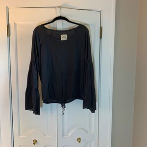 Chaser silk bell-sleeve top, size M